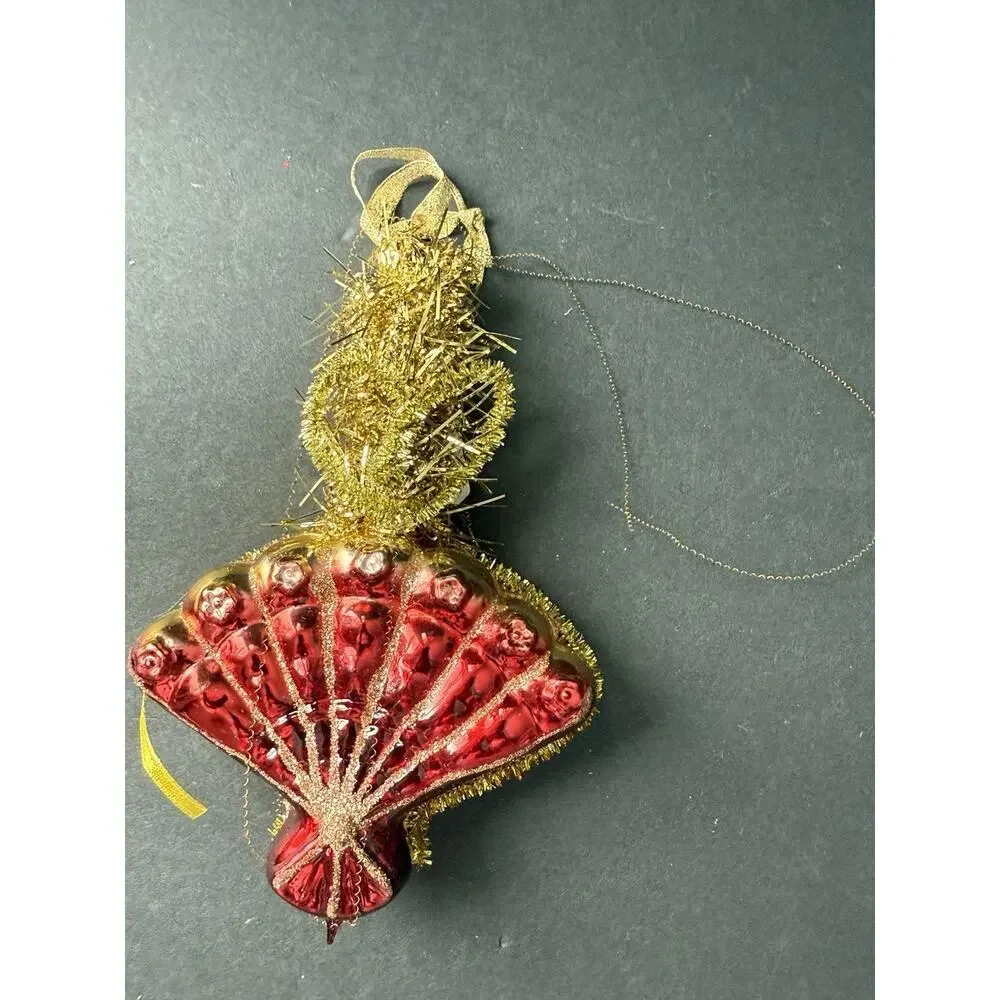 Vintage Christmas Tree Ornament Blown Mercury Glass Die Cut Wire Victorian Child